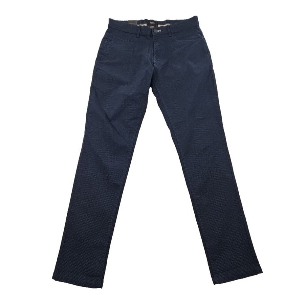 Reserve Essential Chinos Men's 32x32 Navy Blue AOP Straight Leg Slim Fit NEW NWT